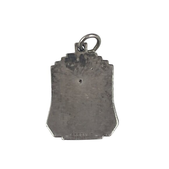 Art Deco Antique Lamp of Knowledge Sterling Silver Scholarly Stack Charm Pendant - Picture 9 of 10